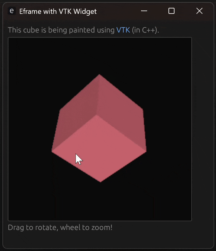 Animation of a 3D cube interaction inside an egui window