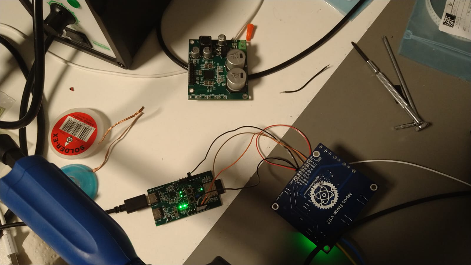 ESP Board Connected to Amplifier Board